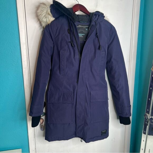 TNA Purple Hooded Parka with Faux Fur Trim - Picture 1 of 9